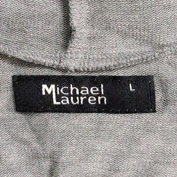 NWT Michael Lauren Gray Carson Long Sleeve Lace Up Front Hoodie Size L - Picture 3 of 9